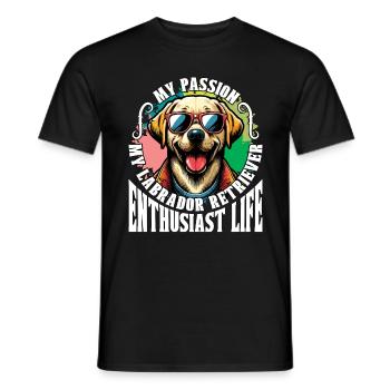 Labrador Retriever My Passion My Animal Lover - Men's T-Shirt - black - Front - AI Model Male 178 light (178cm)