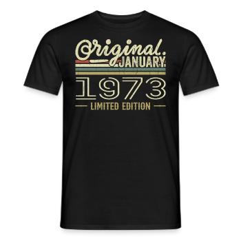 Januar 1973 Geburtstag Januar 1973 Geschenk 1973 - Männer T-Shirt - Schwarz - Vorne - AI Model Male 178 light (178cm)