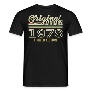 Januar 1978 Geburtstag Januar 1978 Geschenk 1978 - Männer T-Shirt - Schwarz - Vorne - AI Model Male 178 light (178cm)