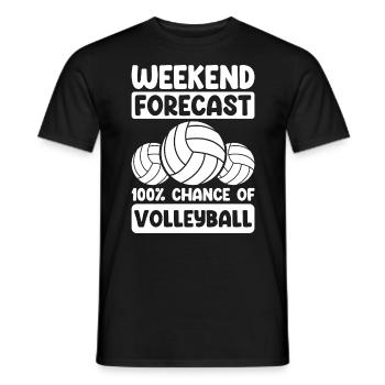 Weekend Forecast Bump Set Spike Funny Volleyball - Men's T-Shirt - black - Front - AI Model Male 178 light (178cm)