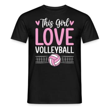 Funny Volleyball Girls Smash Bump Set Spike - Men's T-Shirt - black - Front - AI Model Male 178 light (178cm)