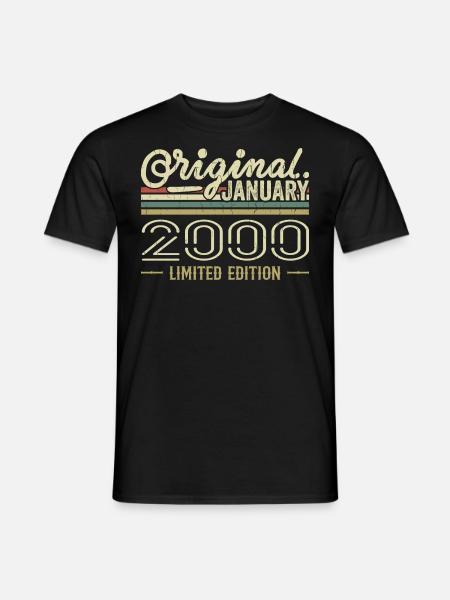 January 2000 Birthday January 2000 Gift 2000 - Men's T-Shirt - black