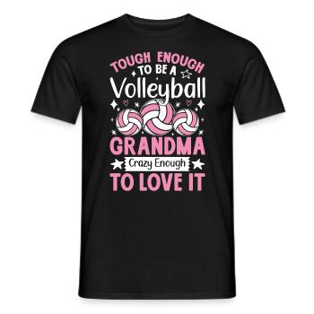 Drôle de volley-ball grand-mère bosse ensemble Spike Smash - T-shirt homme - noir - Devant - AI Model Male 178 light (178cm)