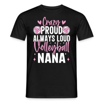 Fou Fier Toujours Fort Drôle Mamie Volley-ball - T-shirt homme - noir - Devant - AI Model Male 178 light (178cm)