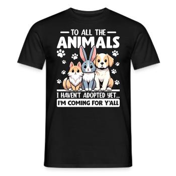 Drôle Sauver les animaux Refuge pour animaux de compagnie Sauvetage Famille d’accueil - T-shirt homme - noir - Devant - AI Model Male 178 light (178cm)