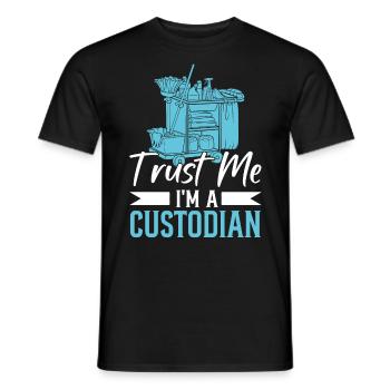 I'm A Custodian Funny Janitorial Staff School - Men's T-Shirt - black - Front - AI Model Male 178 light (178cm)