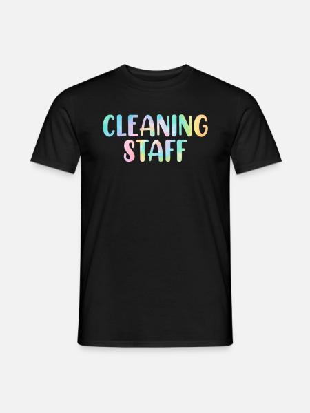 Personel sprzątający Śmieszny Tie Dye Janitorial - T-shirt męski - czarny