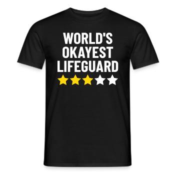 Worlds Okayest Lifeguard Funny Live Savers Belly - Men's T-Shirt - black - Front - AI Model Male 178 light (178cm)
