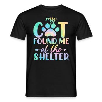 Mon chat m’a trouvé au refuge Tie Dye Foster Cat - T-shirt homme - noir - Devant - AI Model Male 178 light (178cm)