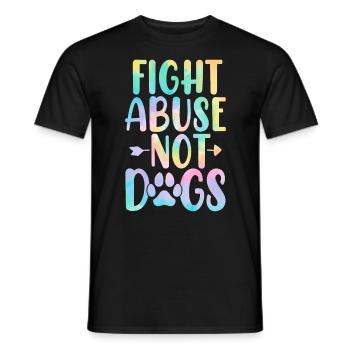 Fight Abuse Not Dogs Funny Paw Adopt Dog Tie Dye - Männer T-Shirt - Schwarz - Vorne - AI Model Male 178 light (178cm)