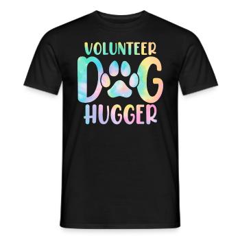 Bénévole Chien Câlin Canin Chien Tie Dye Animal - T-shirt homme - noir - Devant - AI Model Male 178 light (178cm)