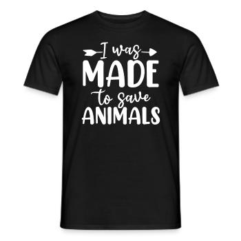 I Was Made to Save Animals Funny Shelter Animal - Men's T-Shirt - black - Front - AI Model Male 178 light (178cm)