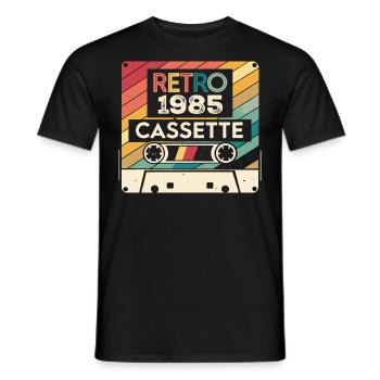 Retro 1975 Vintage 1985 - Cadeau Anniversaire 1985 - T-shirt homme - noir - Devant - AI Model Male 178 light (178cm)