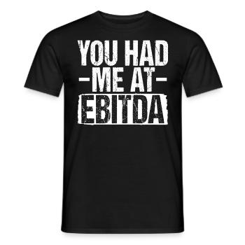You Had Me At Ebitda Funny CPA Accounting - Men's T-Shirt - black - Front - AI Model Male 178 light (178cm)