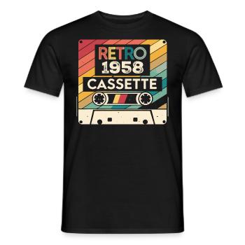 Retro 1975 Vintage 1958 - Cadeau Anniversaire 1958 - T-shirt homme - noir - Devant - AI Model Male 178 light (178cm)