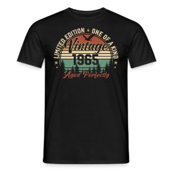 Jahrgang 1965 Retro 1965 Geburtstagsgeschenk 1965 - Männer T-Shirt - Schwarz - Vorne - AI Model Male 178 light (178cm)