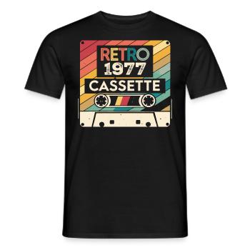 Retro 1975 Jahrgang 1977 - 1977 Geburtstagsgeschenk - Männer T-Shirt - Schwarz - Vorne - AI Model Male 178 light (178cm)