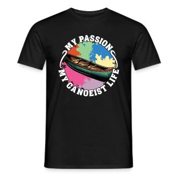 Canoeing My Passion My Canoeist Life Paddling - Men's T-Shirt - black - Front - AI Model Male 178 light (178cm)