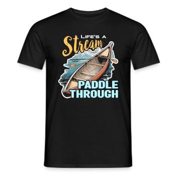 Canoë La vie est un ruisseau Paddle Through Paddle - T-shirt homme - noir - Devant - AI Model Male 178 light (178cm)
