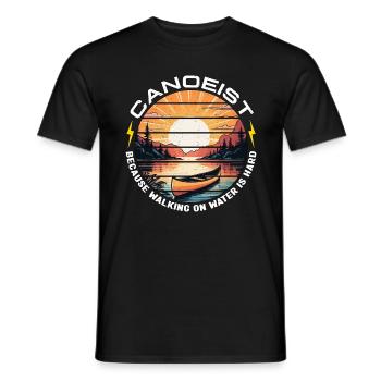 Canot canoë : canotiste parce que la marche aime la navigation de plaisance - T-shirt homme - noir - Devant - AI Model Male 178 light (178cm)