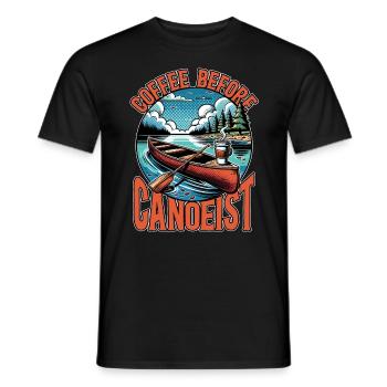 Canoeing Coffee Before Rower Coffee Lover Canoeist - Men's T-Shirt - black - Front - AI Model Male 178 light (178cm)