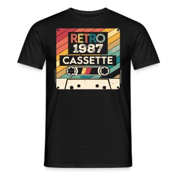 Retro 1975 Vintage 1987 - 1987 Anniversary Gift - Men's T-Shirt - black - Front - AI Model Male 178 light (178cm)