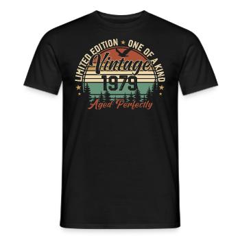 Vintage 1979 Rétro 1979 Cadeau D'anniversaire 1979 - T-shirt homme - noir - Devant - AI Model Male 178 light (178cm)