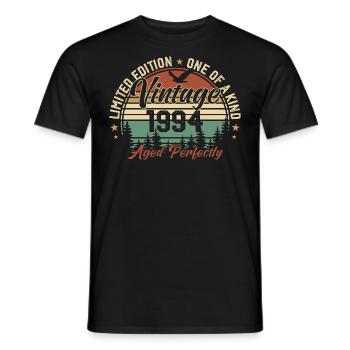 Vintage 1994 Rétro 1994 Cadeau D'anniversaire 1994 - T-shirt homme - noir - Devant - AI Model Male 178 light (178cm)