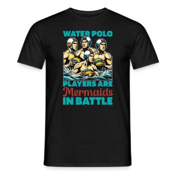Water Polo Players Are Mermaids In Water Sports - Männer T-Shirt - Schwarz - Vorne - AI Model Male 178 light (178cm)