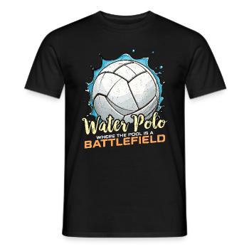 Water Polo Where The Pool Is A Team Sport Diving - Men's T-Shirt - black - Front - AI Model Male 178 light (178cm)
