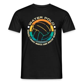 Water Polo Where I Make Waves And Water Sports - Männer T-Shirt - Schwarz - Vorne - AI Model Male 178 light (178cm)