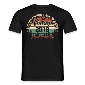 Vintage 2018 Retro 2018 Birthday Gift 2018 - Men's T-Shirt - black - Front - AI Model Male 178 light (178cm)