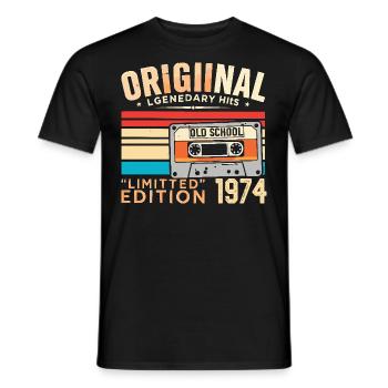 Original 1974, Legendary since 1974 Vintage 1974 - Men's T-Shirt - black - Front - AI Model Male 178 light (178cm)