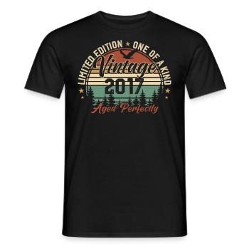 Jahrgang 2017 Retro 2017 Geburtstagsgeschenk 2017 - Männer T-Shirt - Schwarz - Vorne - AI Model Male 178 light (178cm)