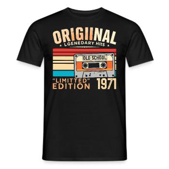 Original 1971, Legendary since 1971 Vintage 1971 - Men's T-Shirt - black - Front - AI Model Male 178 light (178cm)