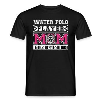 Water Polo Player Mom The Idol Loves Swimming - Men's T-Shirt - black - Front - AI Model Male 178 light (178cm)
