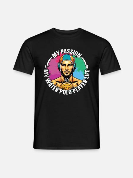 Vandpolo Min passion Min vandpolomålmand - Mænd T-shirt - sort