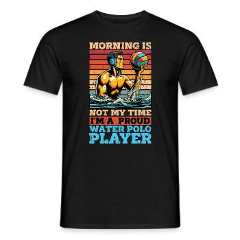 Le matin du water-polo n’est pas mon temps Sports de ballon - T-shirt homme - noir - Devant - AI Model Male 178 light (178cm)