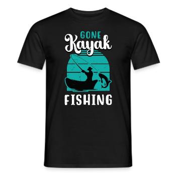Gone Kayak Fishing Loves Canoeing Kayak Fisher - Men's T-Shirt - black - Front - AI Model Male 178 light (178cm)
