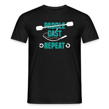 Kayak Pêche Pagaie Cast Repeat Kayak Fisher - T-shirt homme - noir - Devant - AI Model Male 178 light (178cm)