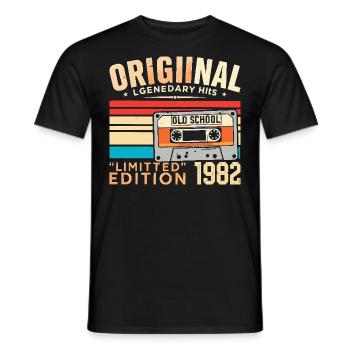 Original 1982, Légendaire depuis 1982 Vintage 1982 - T-shirt homme - noir - Devant - AI Model Male 178 light (178cm)