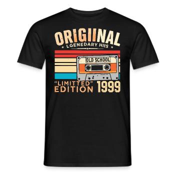 Original 1999, Legendary since 1999 Vintage 1999 - Men's T-Shirt - black - Front - AI Model Male 178 light (178cm)
