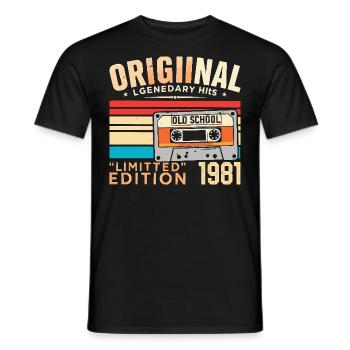 Original 1981, legendär seit 1981 Jahrgang 1981 - Männer T-Shirt - Schwarz - Vorne - AI Model Male 178 light (178cm)