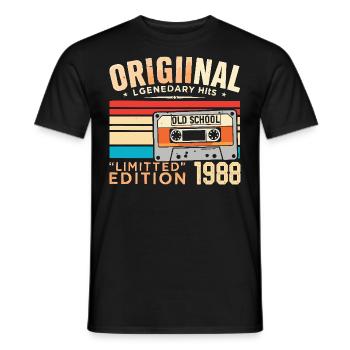 Original 1988, Légendaire depuis 1988 Vintage 1988 - T-shirt homme - noir - Devant - AI Model Male 178 light (178cm)