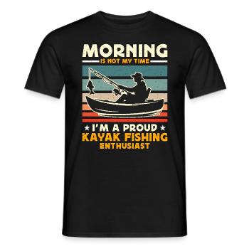 Kayak Fishing Morning Is Not My Time Kayak Fisher - Men's T-Shirt - black - Front - AI Model Male 178 light (178cm)