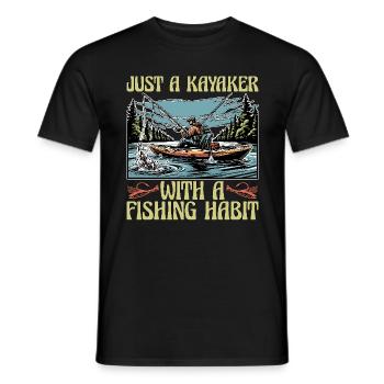 Kayak Fishing Just A Kayaker With Water Sports - Men's T-Shirt - black - Front - AI Model Male 178 light (178cm)