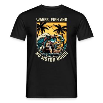 Kayak Fishing Waves Fish And Water Sports Kayaker - Men's T-Shirt - black - Front - AI Model Male 178 light (178cm)