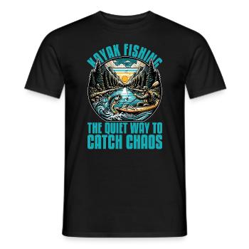 Kayak Fishing The Quiet Way To Catch Chaos Boating - Men's T-Shirt - black - Front - AI Model Male 178 light (178cm)