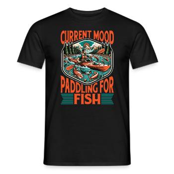 Kayak Fishing Current Mood Paddling Loves Boating - Men's T-Shirt - black - Front - AI Model Male 178 light (178cm)