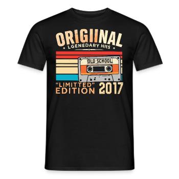 Original 2017, Legendary since 2017 Vintage 2017 - Men's T-Shirt - black - Front - AI Model Male 178 light (178cm)